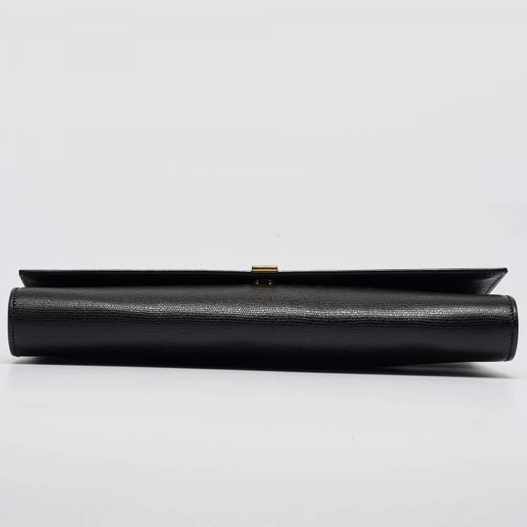 Pre Owned Yves Saint Laurent Black Leather Large Chyc Clutch