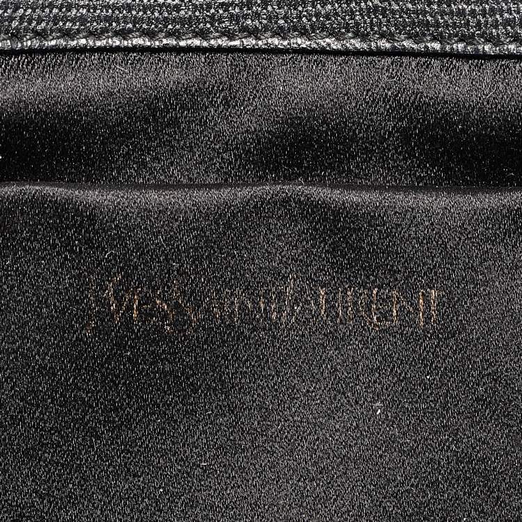 Pre Owned Yves Saint Laurent Black Leather Large Chyc Clutch