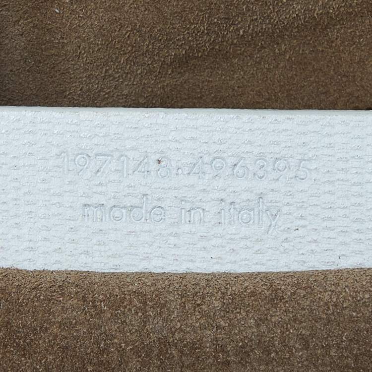 Pre Owned Yves Saint Laurent White/Brown Leather and Suede Large Muse Two Top Handle Bag