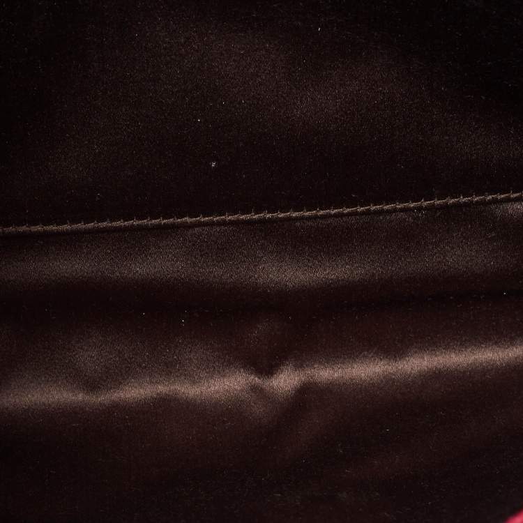 Pre Owned Yves Saint Laurent Fuchsia Patent Leather Belle De Jour Flap Clutch
