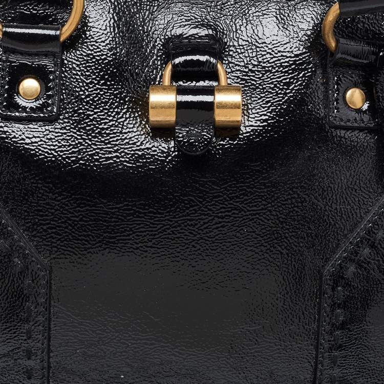 Pre Owned Yves Saint Laurent Black Patent Leather Large Muse Satchel