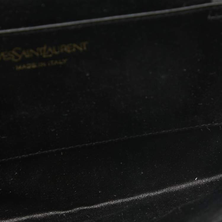 Pre Owned Yves Saint Laurent Black Leather Belle De Jour Flap Clutch