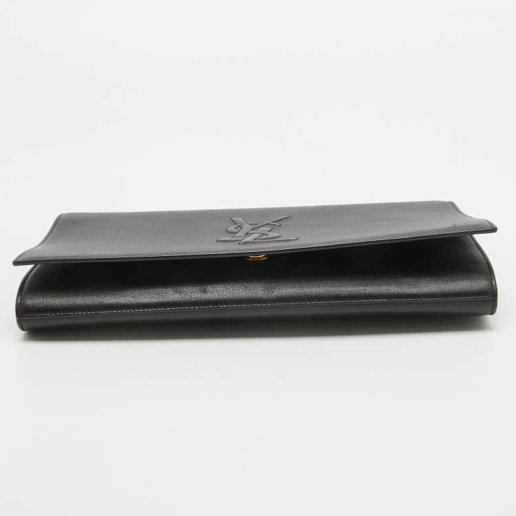 Pre Owned Yves Saint Laurent Black Leather Belle De Jour Flap Clutch