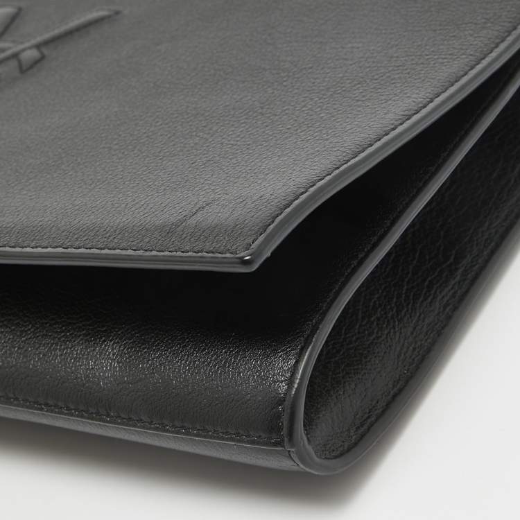 Pre Owned Yves Saint Laurent Black Leather Belle De Jour Flap Clutch