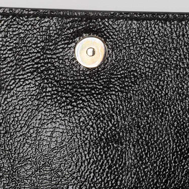 Pre Owned Yves Saint Laurent Black Patent Leather Belle De Jour Flap Clutch