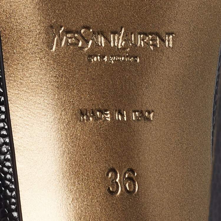 Pre Owned Yves Saint Laurent Black Leather Tribtoo Pumps Size 36