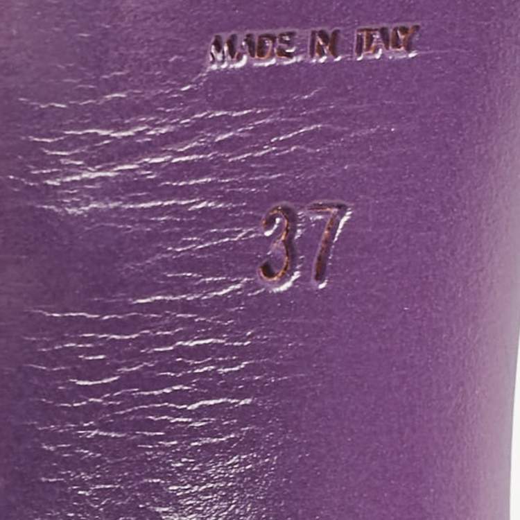 Pre Owned Yves Saint Laurent Purple Tribute Ankle Strap Sandals Size 37