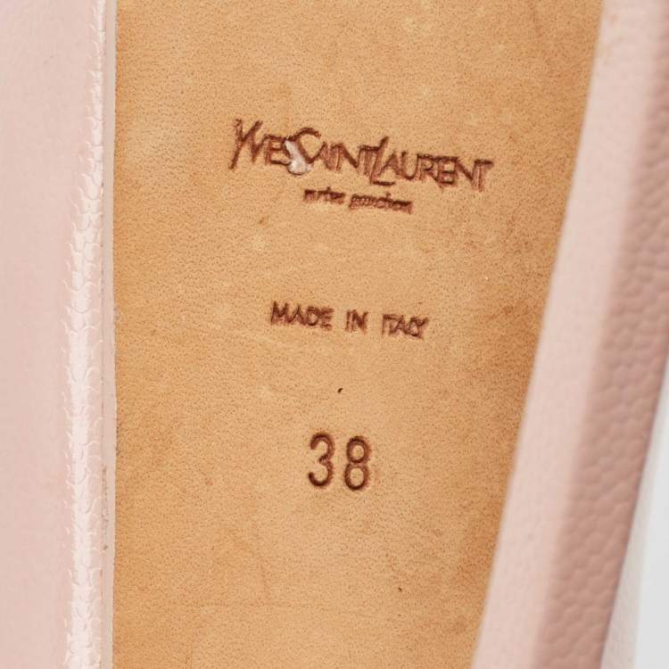 Pre Owned Yves Saint Laurent Pink Leather Tribtoo Pumps Size 38