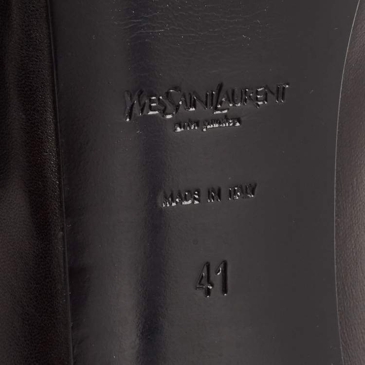 Pre Owned Yves Saint Laurent Black Leather Tribtoo Pumps Size 41