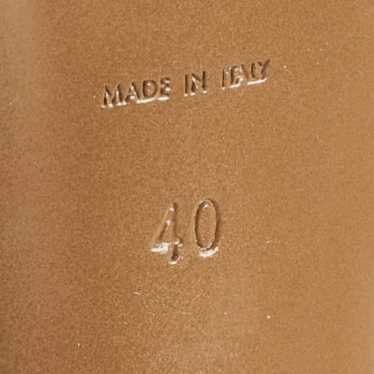 Pre Owned Yves Saint Laurent Sage Green Leather Tribtoo Platform Pumps Size 40