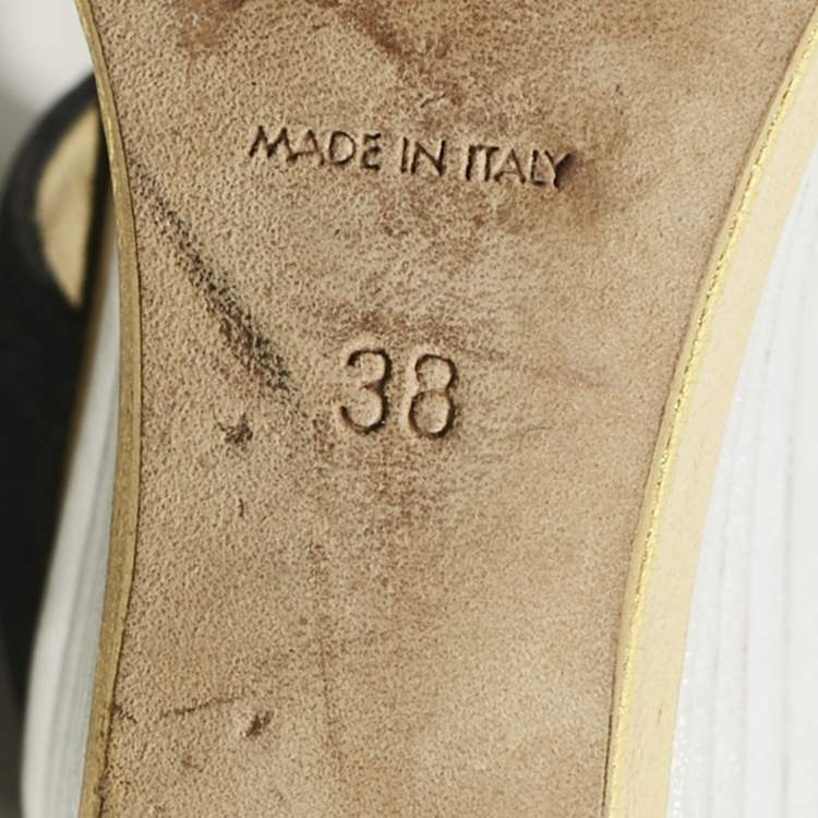 Pre Owned Yves Saint Laurent Black Suede Wedge Pumps Size 38