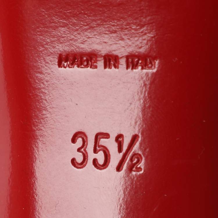 Pre Owned Yves Saint Laurent Red Suede Tribute Sandals Size 35.5