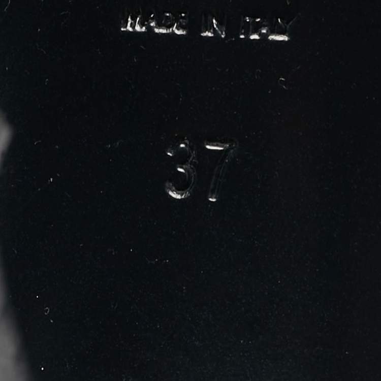 Pre Owned Yves Saint Laurent Black Patent Leather Tribute Booties Size 37.5