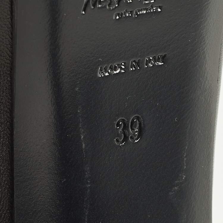 Pre Owned Yves Saint Laurent Tribtoo Size 39 Black Leather Platform Pumps