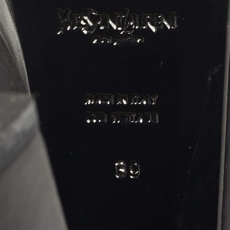 Pre Owned Yves Saint Laurent Janis Size 39 Black Leather Ankle Boots