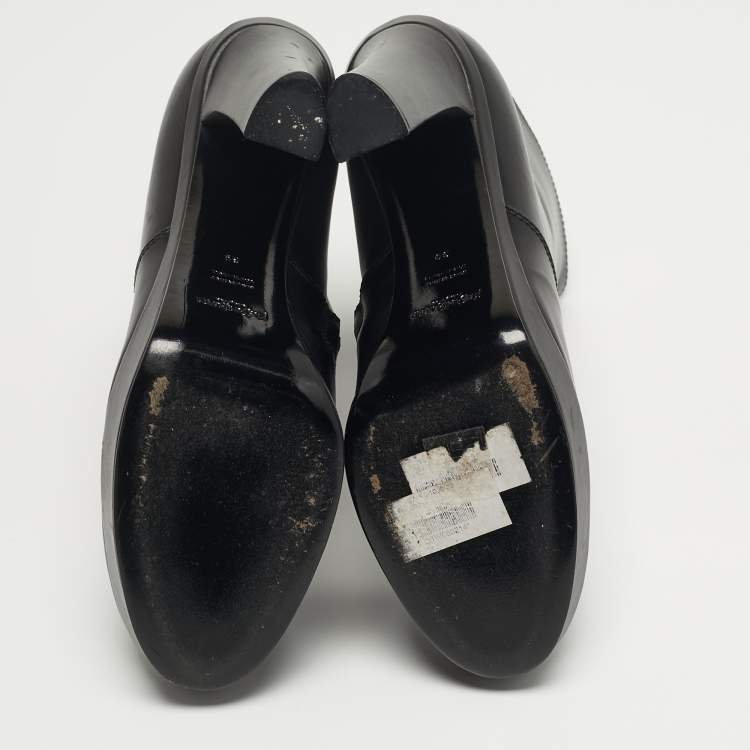 Pre Owned Yves Saint Laurent Janis Size 39 Black Leather Ankle Boots