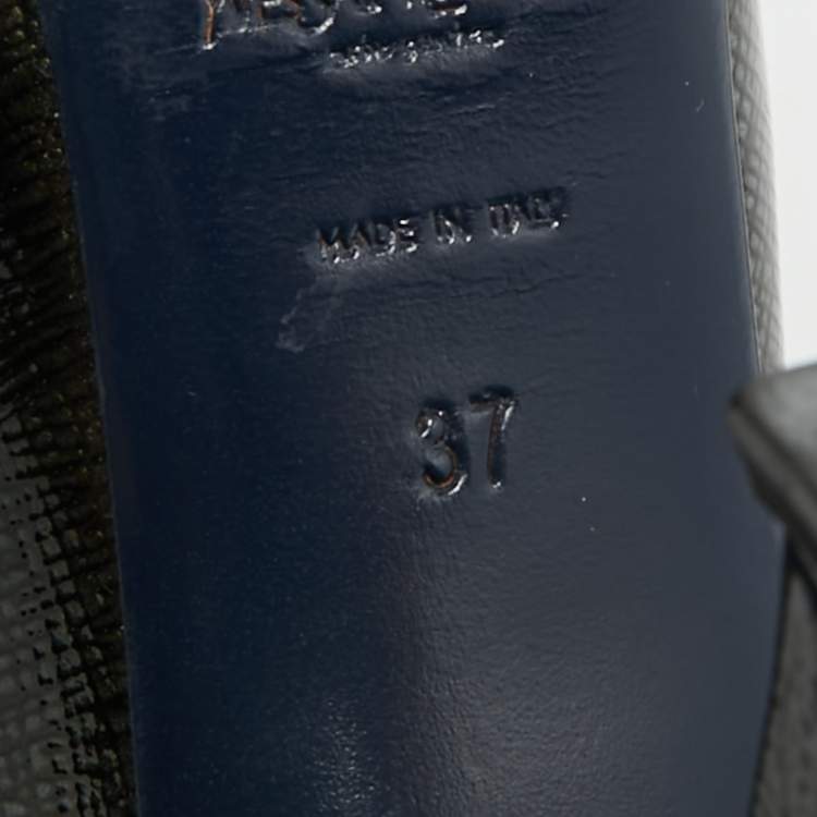 Pre Owned Yves Saint Laurent Tribtoo Size 37 Dark Green Patent Leather Platform Pumps