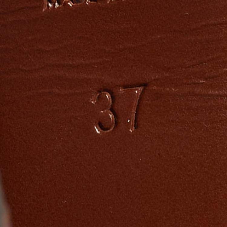 Pre Owned Yves Saint Laurent Size 37 Brown Leather Ankle Strap Sandals