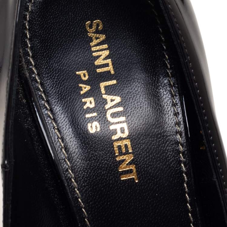 Pre Owned Yves Saint Laurent Black Patent Leather   Opyum Pumps Size 36.5