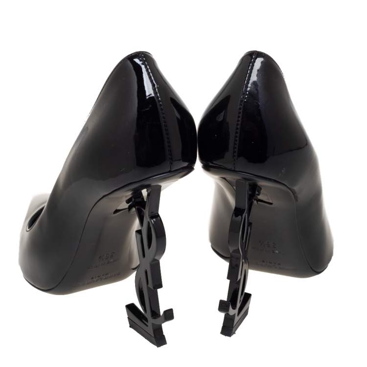 Pre Owned Yves Saint Laurent Black Patent Leather   Opyum Pumps Size 36.5