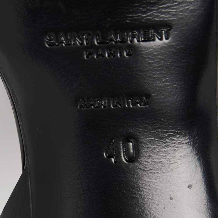 مملوكة مسبقًا Yves Saint Laurent Black Patent Leather Platform Tribute  Sandals Size 40