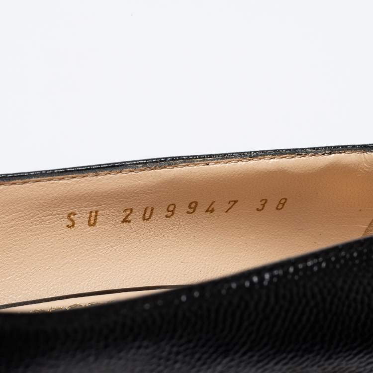 Pre Owned Yves Saint Laurent Black Leather Tribtoo Pumps Size 38