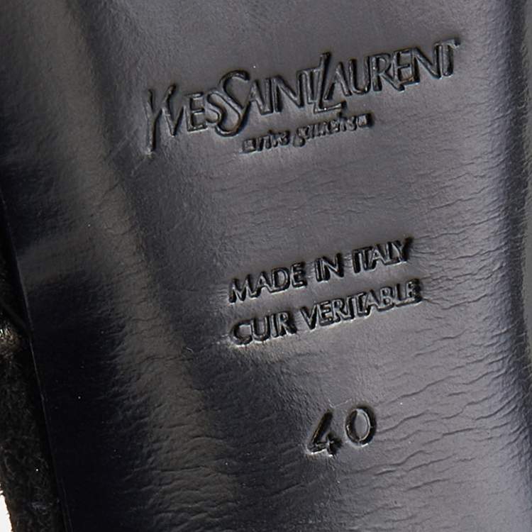 Pre Owned Yves Saint Laurent Black Suede Tribute Sandals Size 40
