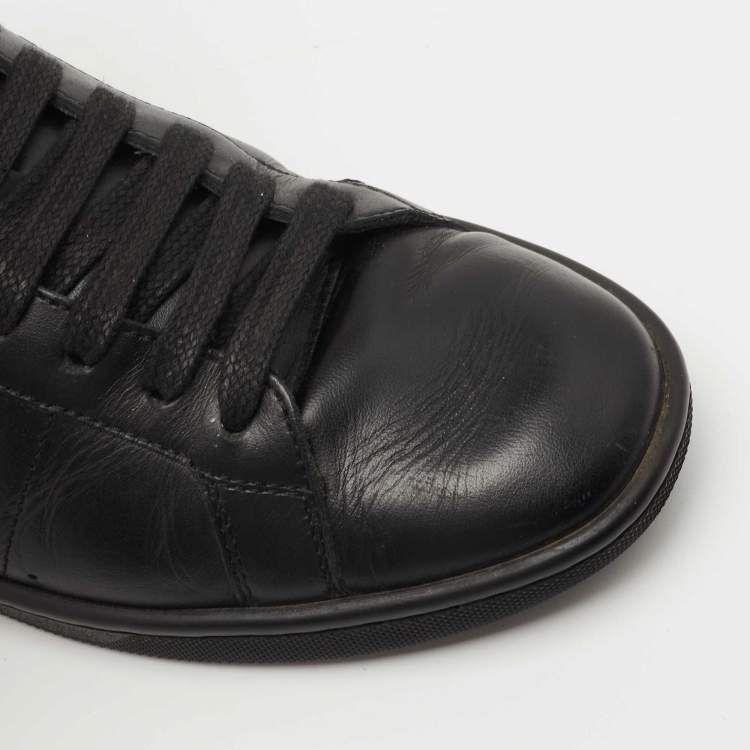 Pre Owned Yves Saint Laurent Black Leather Low Top Sneakers Size 37