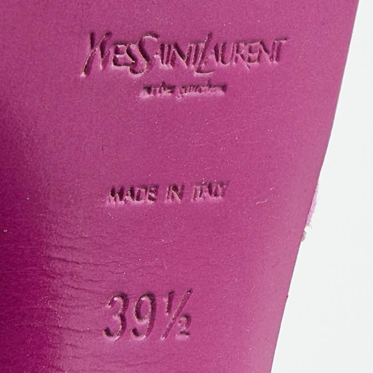 Pre Owned Yves Saint Laurent Pink Suede Tribute Platform Sandals Size 39.5