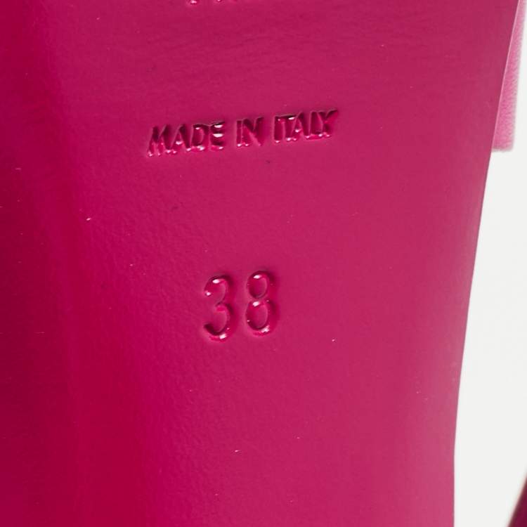 Pre Owned Yves Saint Laurent Pink Leather Tribute Sandals 38