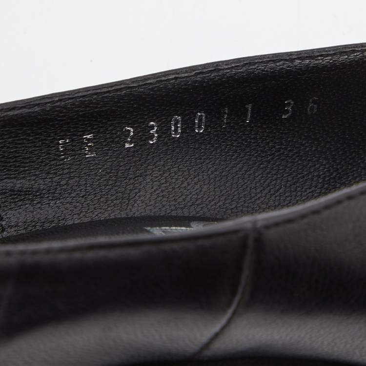 Pre Owned Yves Saint Laurent Black Leather Tribtoo Platform Pointed Toe Pumps Size 36