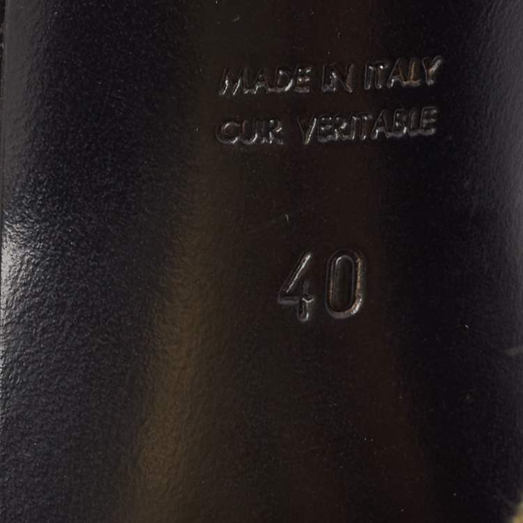 Pre Owned Yves Saint Laurent Gold/Black Suede Slingback Sandals Size 40
