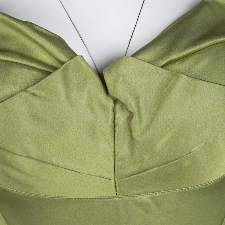 Pre Owned Zac Posen SS'13 Linden Green Strapless Dress S