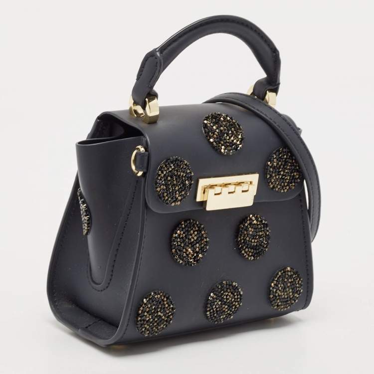 مملوكة مسبقًا Zac Posen Navy Blue Leather Mini Eartha Iconic Top Handle Bag