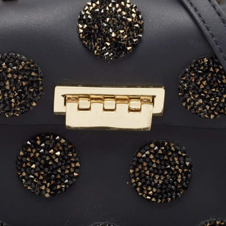 مملوكة مسبقًا Zac Posen Navy Blue Leather Mini Eartha Iconic Top Handle Bag