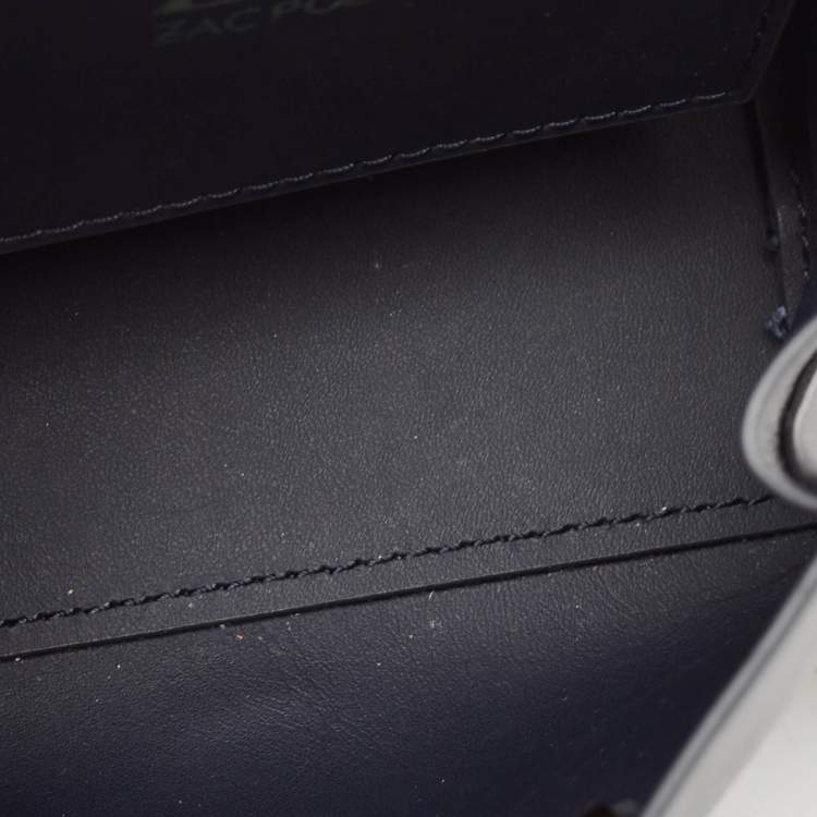 مملوكة مسبقًا Zac Posen Navy Blue Leather Mini Eartha Iconic Top Handle Bag