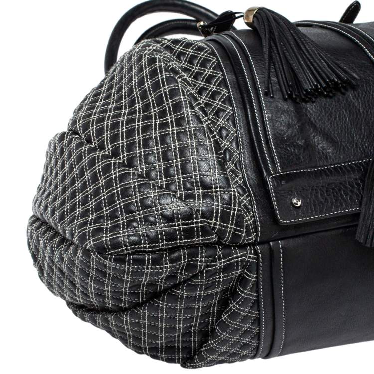 Pre Owned Zac Posen Black/White Leather Beatrice Hobo