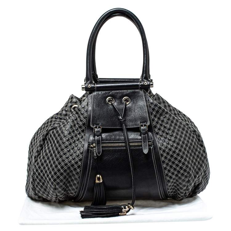 Pre Owned Zac Posen Black/White Leather Beatrice Hobo