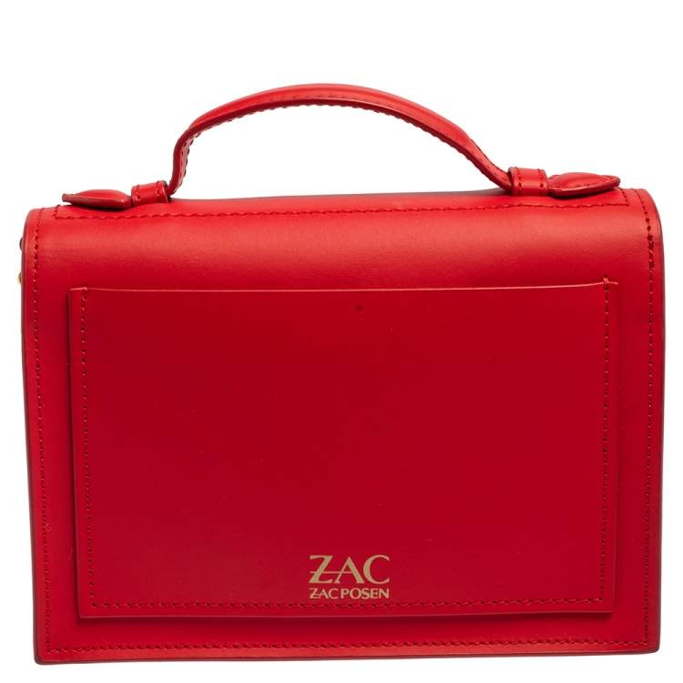 مملوكة مسبقًا Zac Posen Red Leather Eartha Chic Top Handle Bag