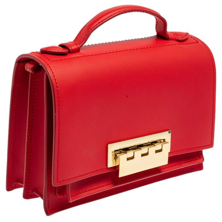 مملوكة مسبقًا Zac Posen Red Leather Eartha Chic Top Handle Bag
