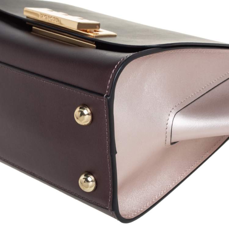 Pre Owned Zac Posen Metallic Pink and Bronze Leather Eartha Top Handle Bag