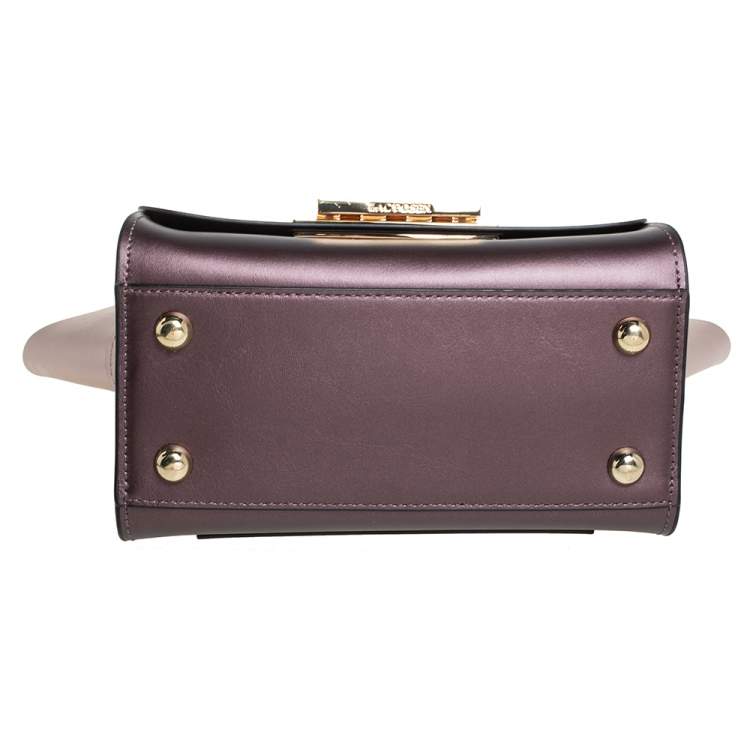 Pre Owned Zac Posen Metallic Pink and Bronze Leather Eartha Top Handle Bag