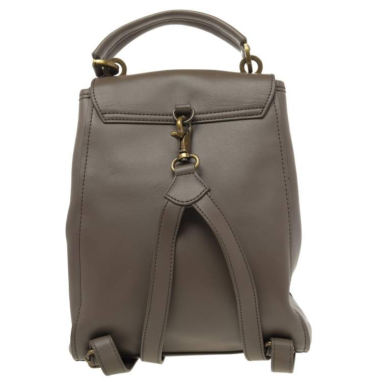Pre Owned Zac Posen Grey Leather Eartha Backpack