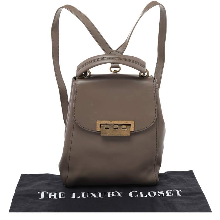 Pre Owned Zac Posen Grey Leather Eartha Backpack