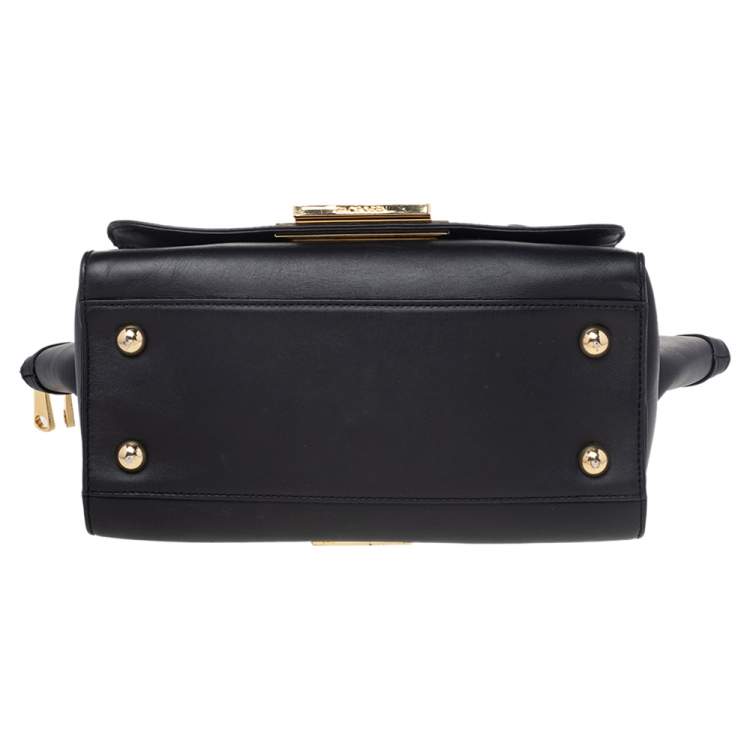 Pre Owned Zac Posen Black Leather Eartha Double Handle Satchel