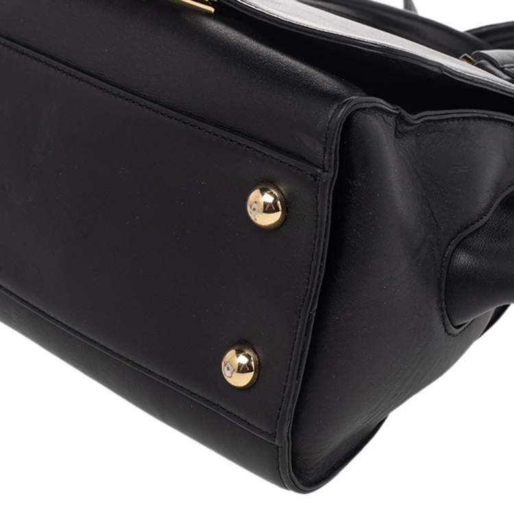 Pre Owned Zac Posen Black Leather Eartha Double Handle Satchel