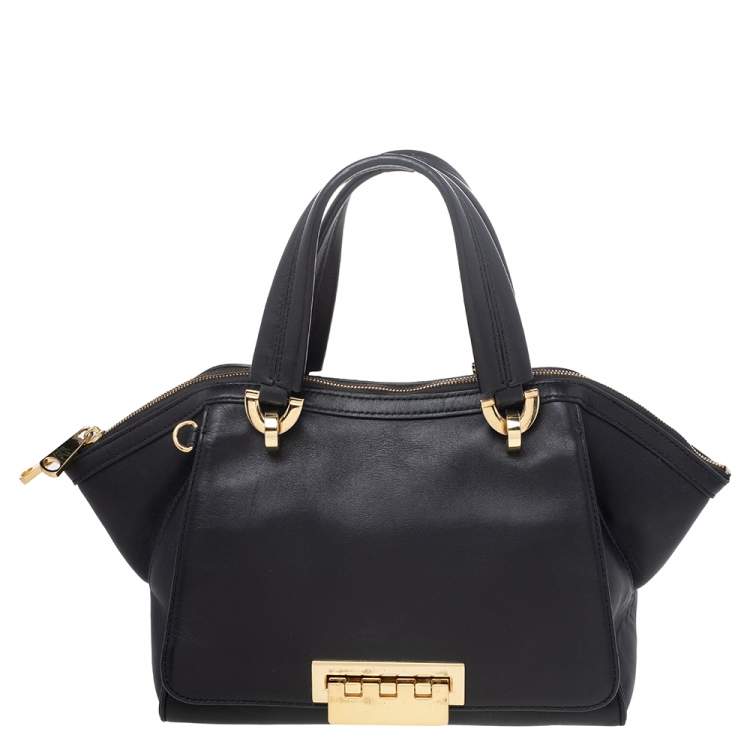 Pre Owned Zac Posen Black Leather Eartha Double Handle Satchel
