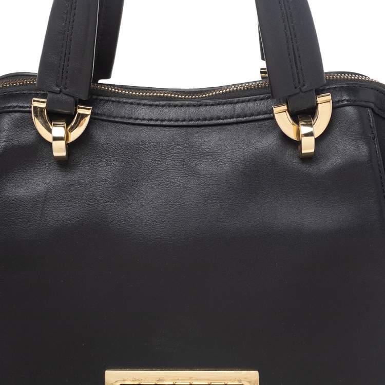 Pre Owned Zac Posen Black Leather Eartha Double Handle Satchel