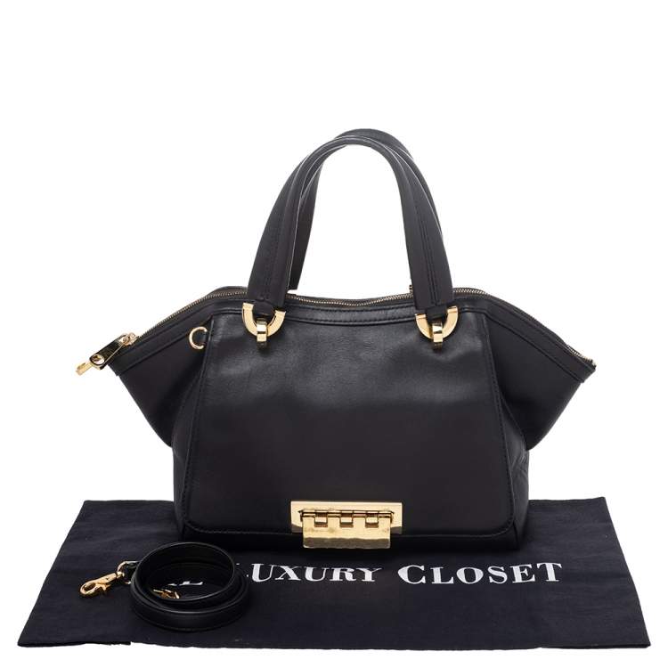 Pre Owned Zac Posen Black Leather Eartha Double Handle Satchel