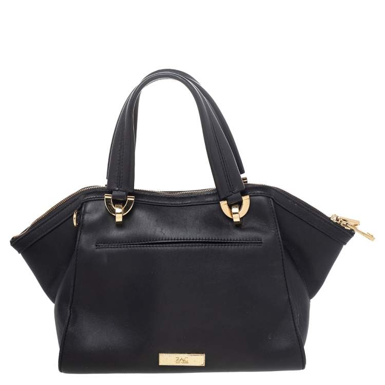 Pre Owned Zac Posen Black Leather Eartha Double Handle Satchel